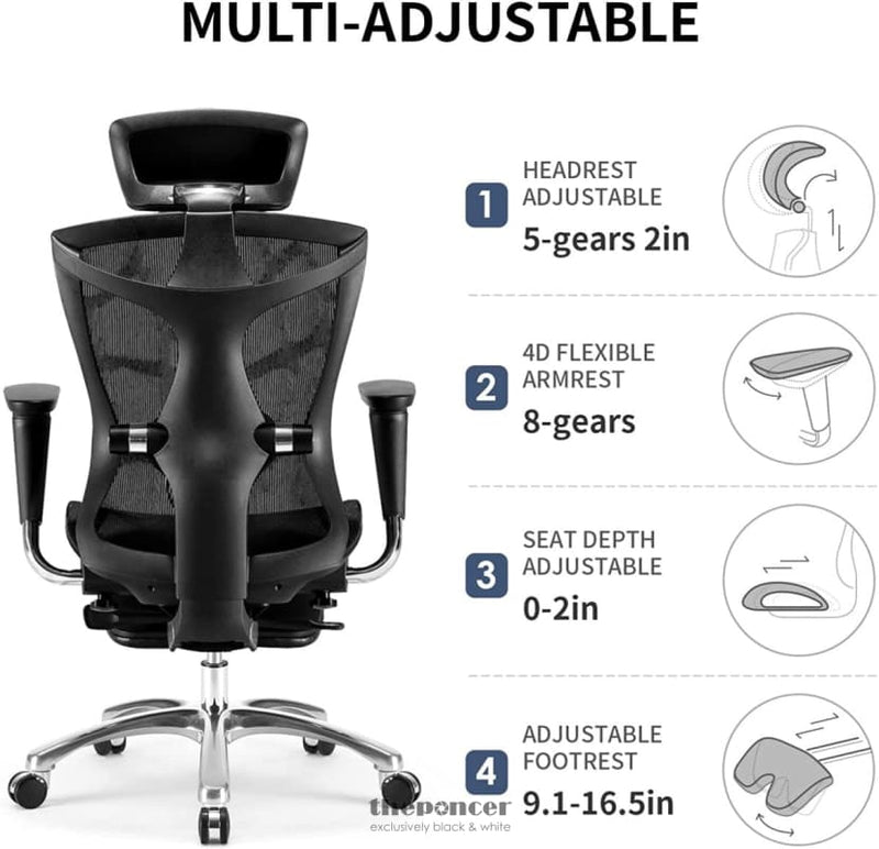 SIHOO ERGONOMIC OFFICE CHAIR V1 4D ADJUSTABLE HIGH-BACK