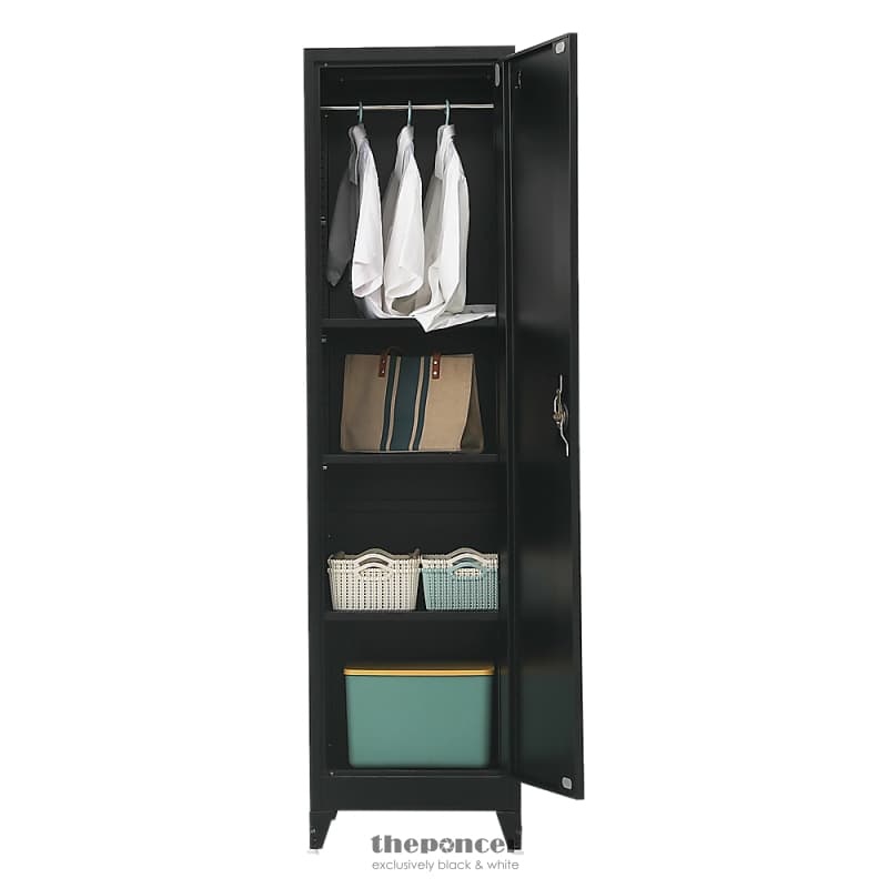 SINGLE-DOOR METAL TALL CABINET SHELF STORAGE FOR HOME