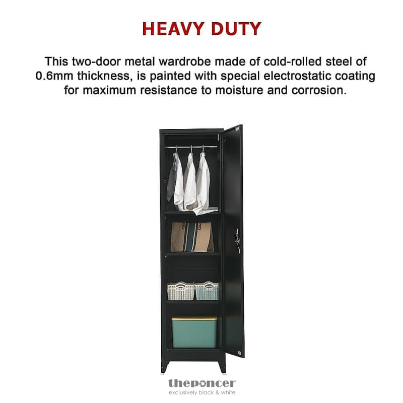 SINGLE-DOOR METAL TALL CABINET SHELF STORAGE FOR HOME