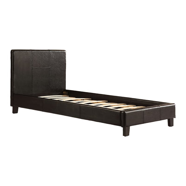 SINGLE PU LEATHER BED FRAME BLACK