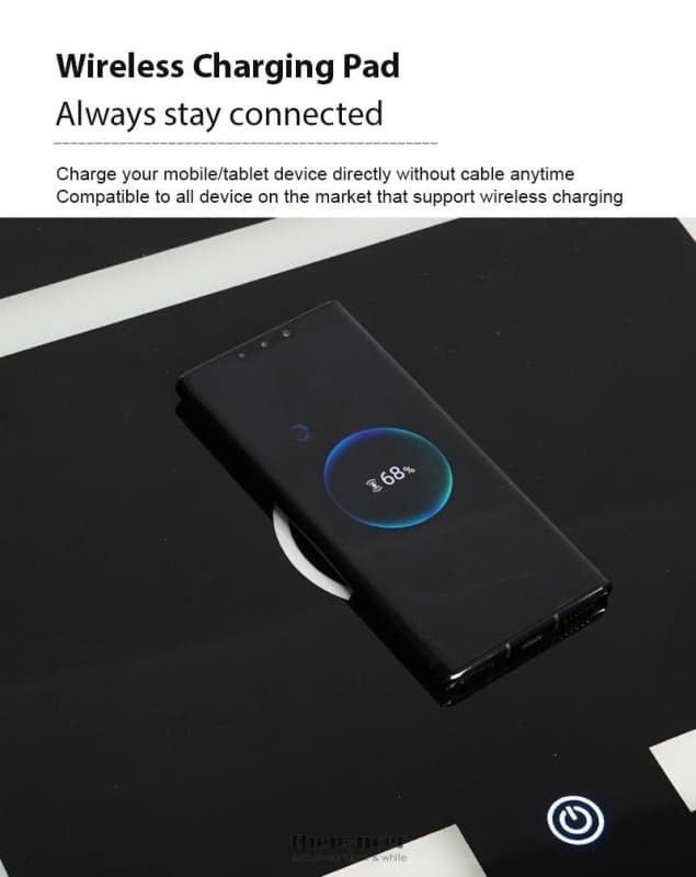 SMART BEDSIDE TABLES SIDE 3 DRAWERS WIRELESS CHARGING USB
