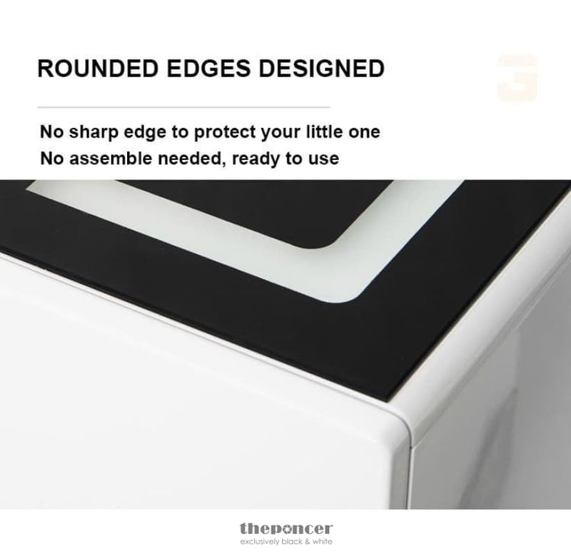 SMART BEDSIDE TABLES SIDE 3 DRAWERS WIRELESS CHARGING USB