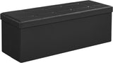 SONGMICS 109CM FOLDING STORAGE OTTOMAN BENCH BLACK