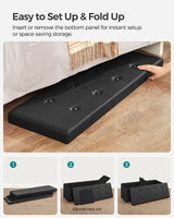SONGMICS 109CM FOLDING STORAGE OTTOMAN BENCH BLACK