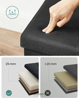 SONGMICS 110CM FOLDABLE BENCH WITH STORAGE SPACE