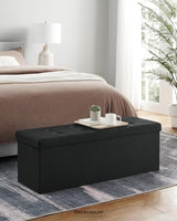SONGMICS 110CM FOLDABLE BENCH WITH STORAGE SPACE