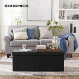 SONGMICS 110CM FOLDING STORAGE OTTOMAN BENCH WITH FLIPPING