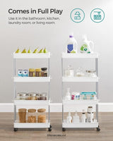 SONGMICS 4-TIER SLIDE OUT SLIM NARROW SPACE ORGANIZER