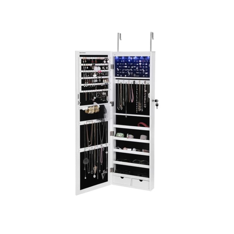 SONGMICS 6 LEDS MIRROR JEWELRY CABINET