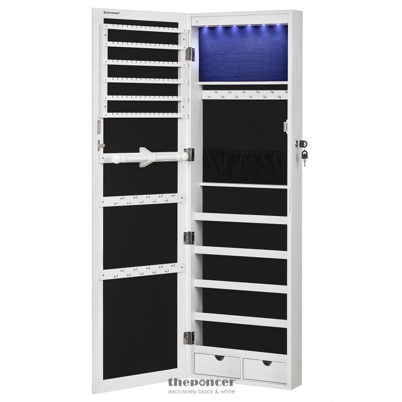 SONGMICS 6 LEDS MIRROR JEWELRY CABINET