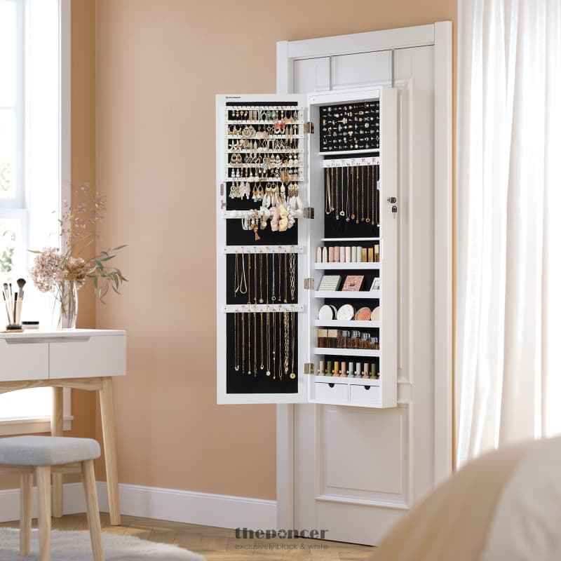 SONGMICS 6 LEDS MIRROR JEWELRY CABINET