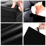 SONGMICS 76CM FOLDING STORAGE OTTOMAN BENCH FOOTREST BLACK