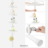 SONGMICS ADJUSTABLE BATHROOM CORNER SHELF WITH 4 TRAYS WHITE