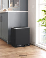 SONGMICS KITCHEN BIN 2 X 15 L STEEL RUBBISH