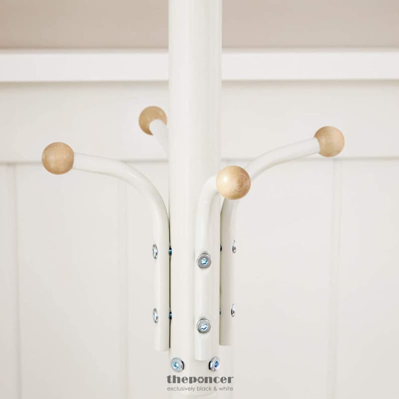 SONGMICS METAL COAT RACK 182 CM TALL HALL TREE WHITE RCR19W