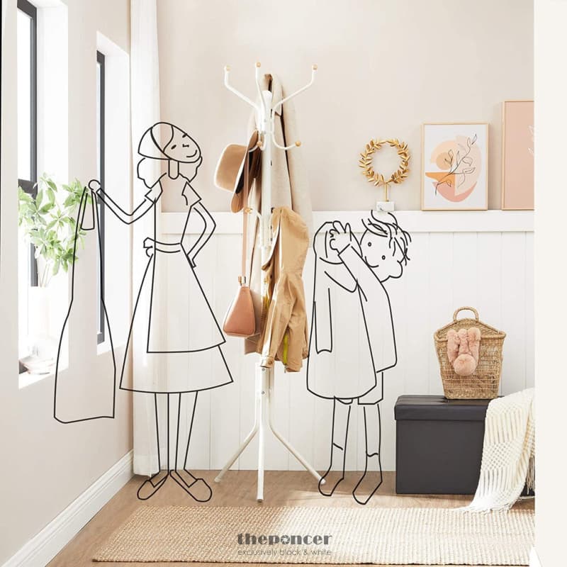 SONGMICS METAL COAT RACK 182 CM TALL HALL TREE WHITE RCR19W