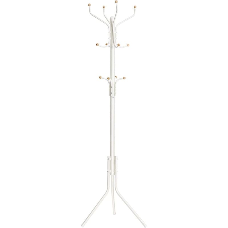 SONGMICS METAL COAT RACK 182 CM TALL HALL TREE WHITE RCR19W