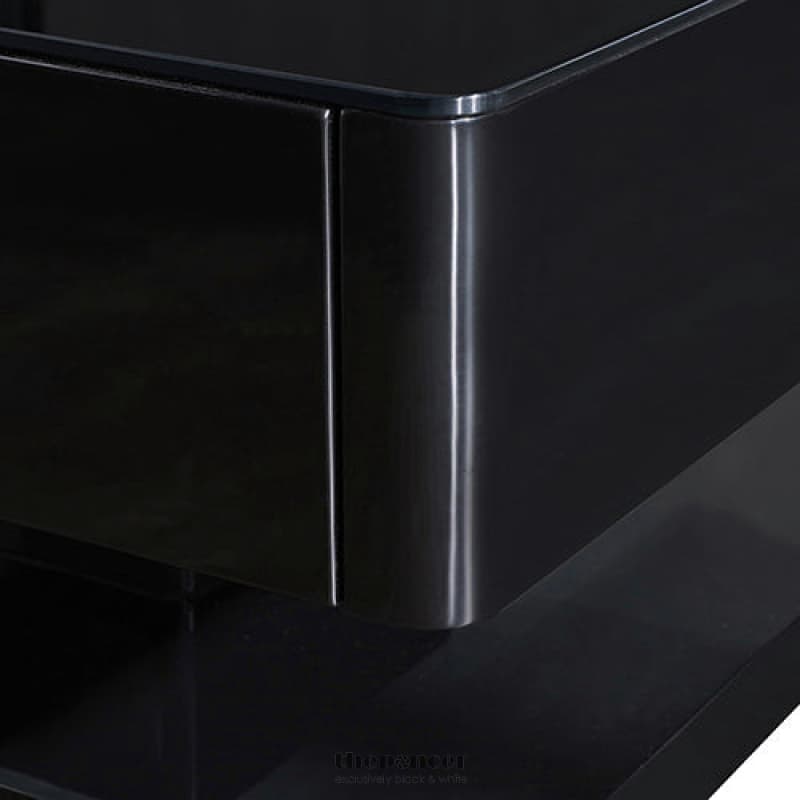 STYLISH COFFEE TABLE HIGH GLOSS FINISH IN SHINY BLACK