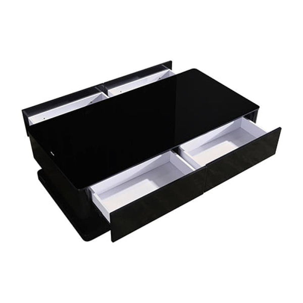 STYLISH COFFEE TABLE HIGH GLOSS FINISH IN SHINY BLACK