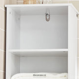 TALL BATHROOM STORAGE CABINET 3 SHELVES WHITE
