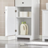 TALL BATHROOM STORAGE CABINET 3 SHELVES WHITE