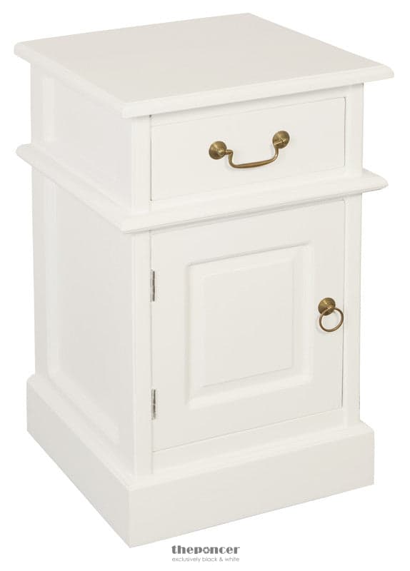 TASMANIA 1 SOLID DOOR 1 DRAWER BEDSIDE (WHITE)