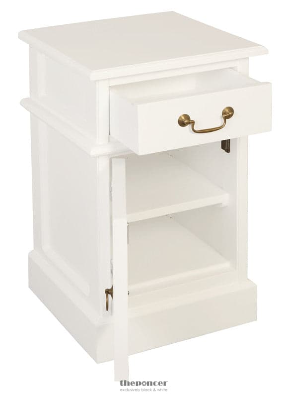 TASMANIA 1 SOLID DOOR 1 DRAWER BEDSIDE (WHITE)