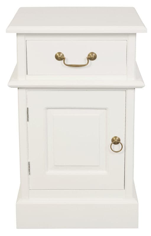 TASMANIA 1 SOLID DOOR 1 DRAWER BEDSIDE (WHITE)