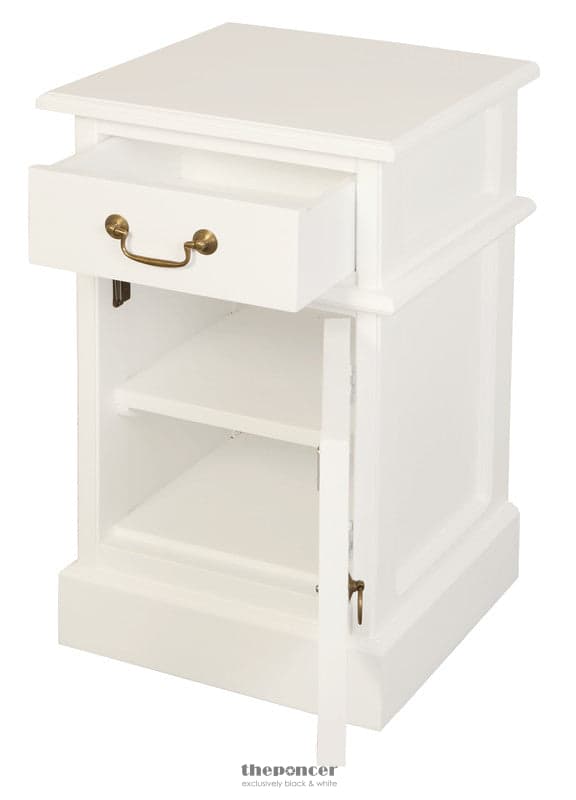 TASMANIA 1 SOLID DOOR 1 DRAWER BEDSIDE (WHITE)