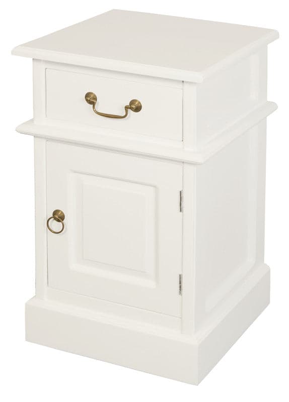 TASMANIA 1 SOLID DOOR 1 DRAWER BEDSIDE (WHITE)