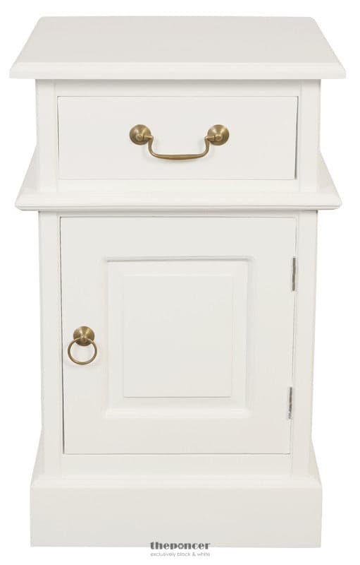 TASMANIA 1 SOLID DOOR 1 DRAWER BEDSIDE (WHITE)