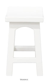 TOKYO SOLID MAHOGAN TIMBER FOOTSTOOL (WHITE)