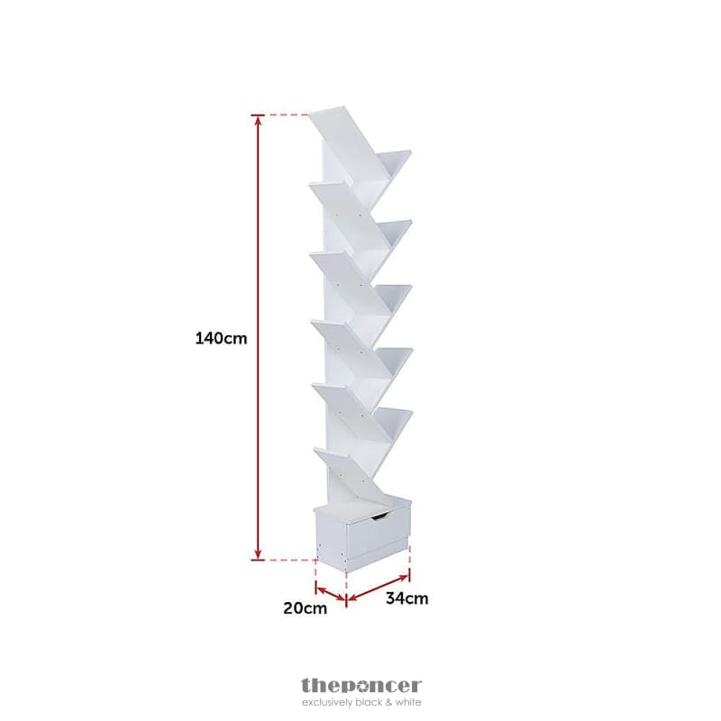 TREE BOOKSHELF BOOKCASE BOOK ORGANIZER 12-TIER MULTIPURPOSE