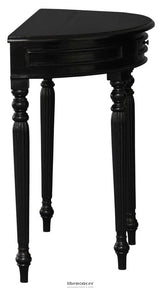 TURN LEG HALF ROUND SOFA TABLE (BLACK)