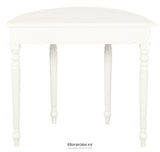 TURN LEG HALF ROUND SOFA TABLE (WHITE)