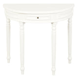 TURN LEG HALF ROUND SOFA TABLE (WHITE)
