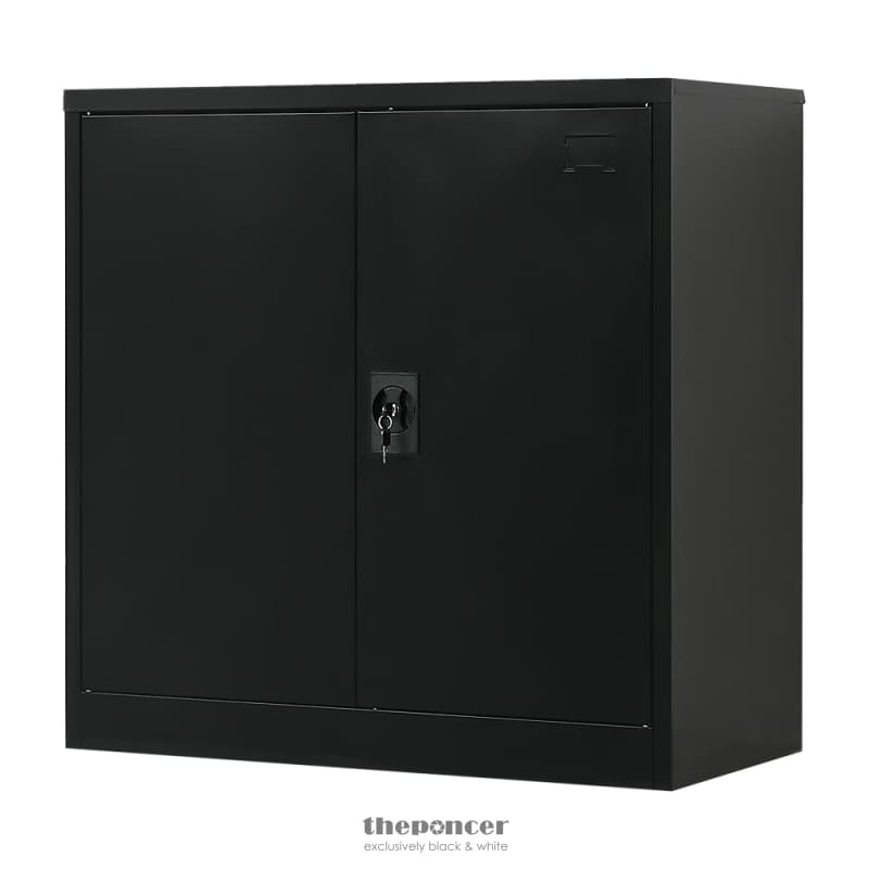 TWO-DOOR METAL SHORT CABINET SHELF STORAGE FOR HOME OFFICE