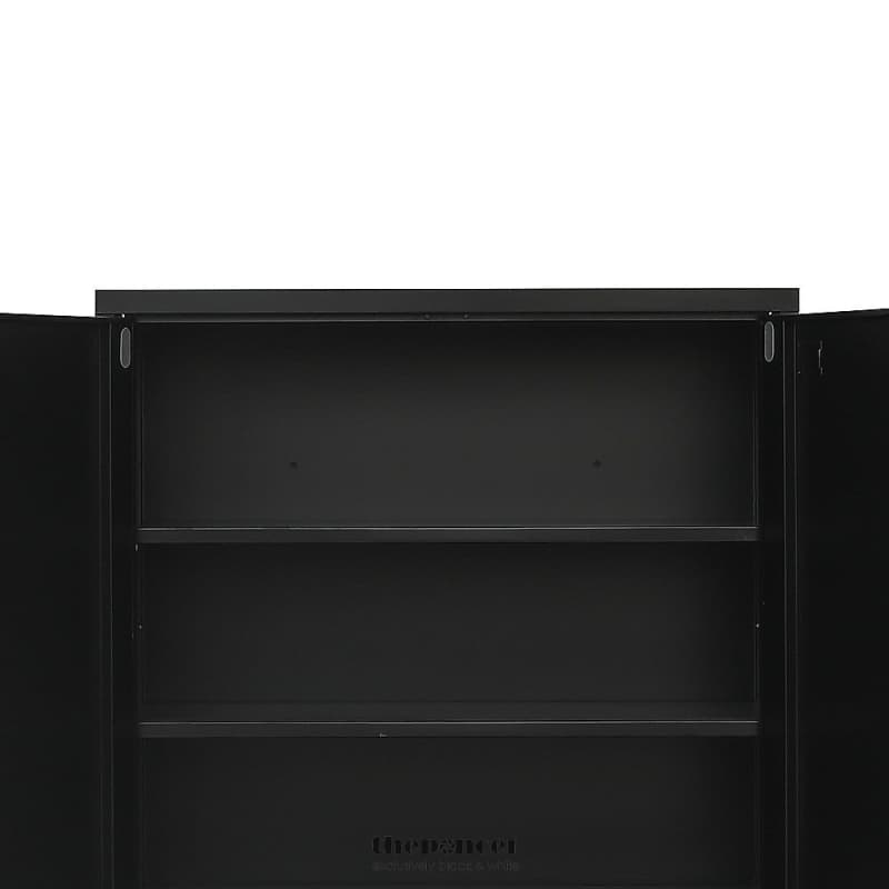 TWO-DOOR METAL SHORT CABINET SHELF STORAGE FOR HOME OFFICE