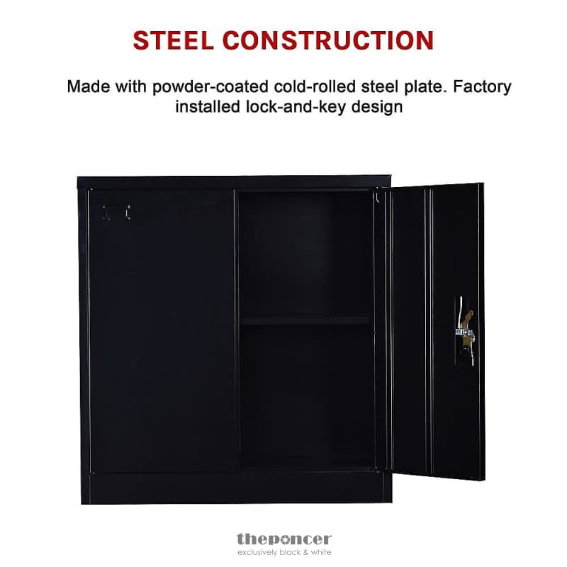 TWO-DOOR SHELF OFFICE GYM FILING STORAGE LOCKER CABINET SAFE