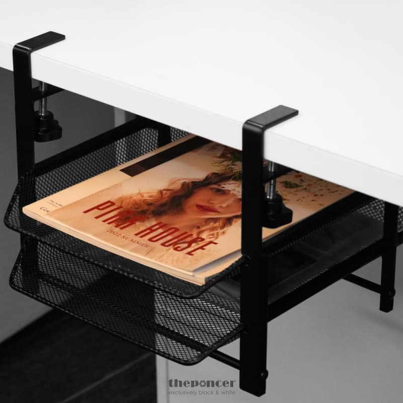 UNDER DESK CLAMP STORAGE BASKET ORGANIZER DRAWERS