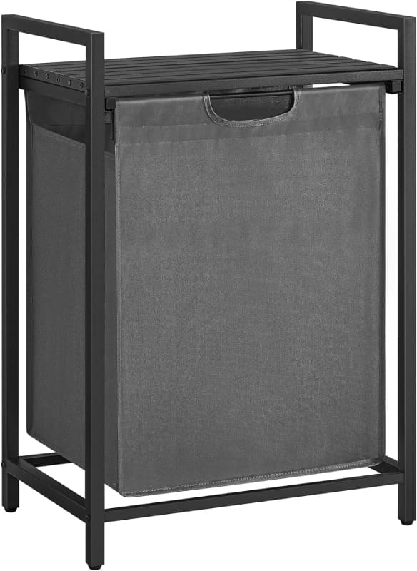 VASAGLE LAUNDRY HAMPER WITH SHELF AND PULL - OUT BAG 65L