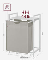 VASAGLE LAUNDRY HAMPER WITH SHELF AND PULL-OUT BAG 65L