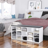 VASAGLE STORAGE SHOE BENCH 15 COMPARTMENTS WITH CUSHION