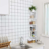 VASAGLE WHITE WALL-MOUNTED CORNER SHELF