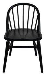 VERA SOLID OAK DINING CHAIR - SET OF 2 (BLACK)