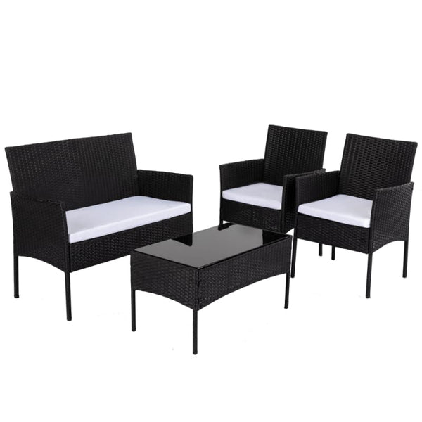 VILLE 4-SEATER PE WICKER OUTDOOR LOUNGE SOFA SET