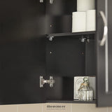 WALL STORAGE CABINET DOUBLE DOORS BLACK