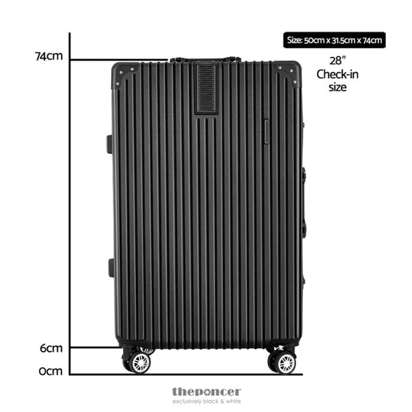 WANDERLITE 28’ LUGGAGE TROLLEY TRAVEL SUITCASE SET TSA