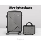WANDERLITE 2PC LUGGAGE 12’ 20’ TROLLEY TRAVEL SUITCASE