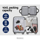 WANDERLITE 2PC LUGGAGE 12’ 20’ TROLLEY TRAVEL SUITCASE
